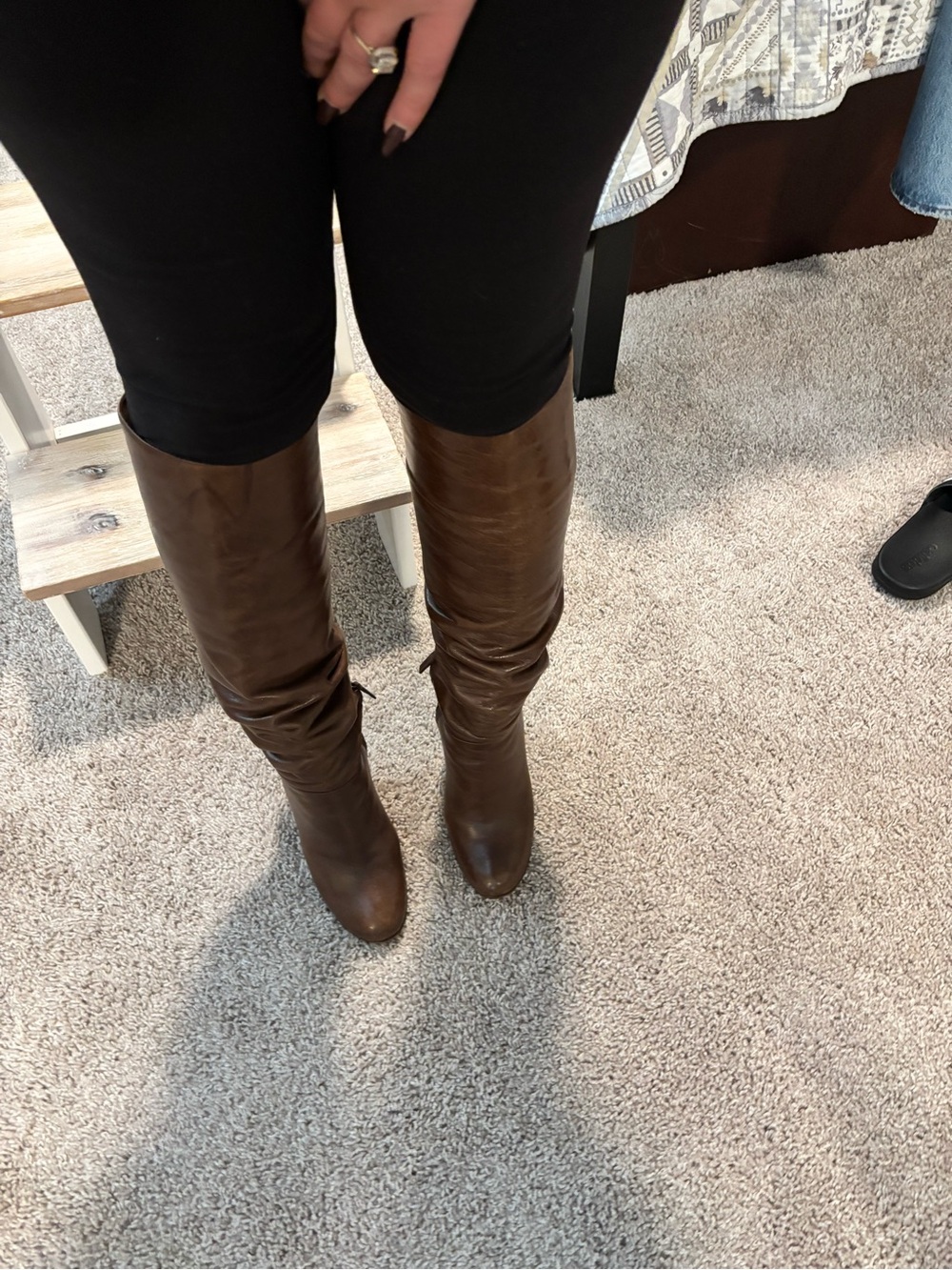 Prada Brown Leather Stiletto Boots - Picture 2 of 10